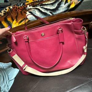 Pink coach diaper bag